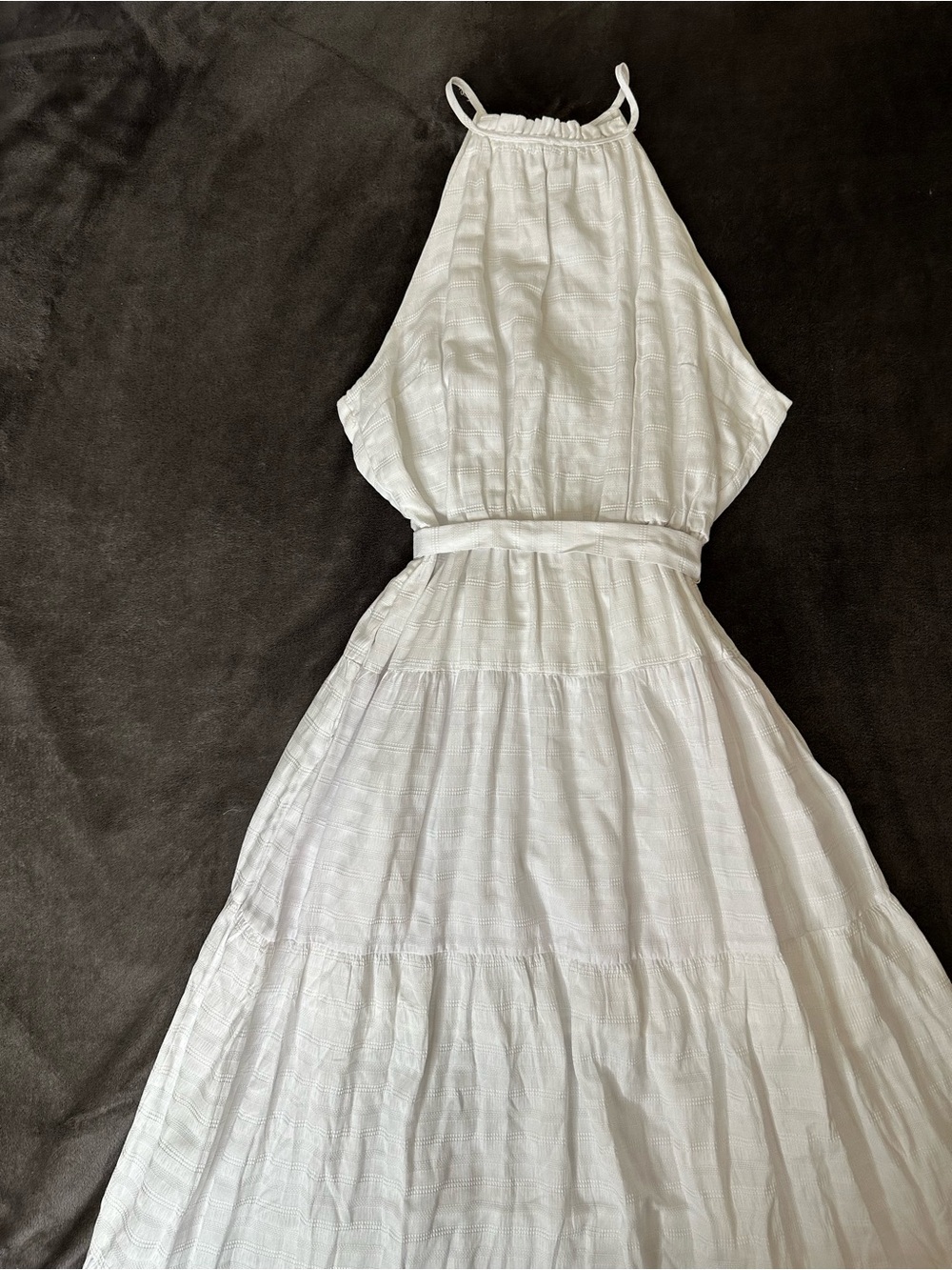 New York &‎ Company Cream Halter Tie-Back Maxi Dress A3-024 - Picture 2 of 15